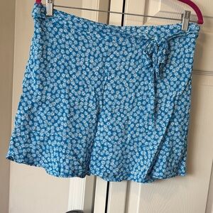 Blue Floral Print Skort